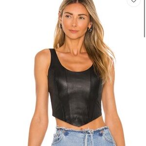 Understated Leather Mustang Bustier in Black